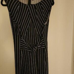 Elegant Black and White Striped Dress